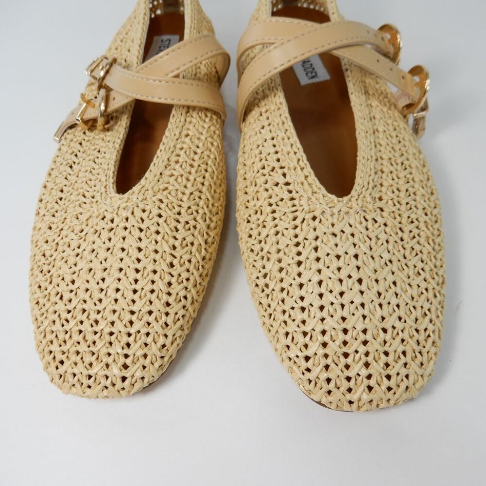 Steve Madden Laney Ballet Flats Mary Jane Size 7 Natural Woven NEW - Picture 8 of 12